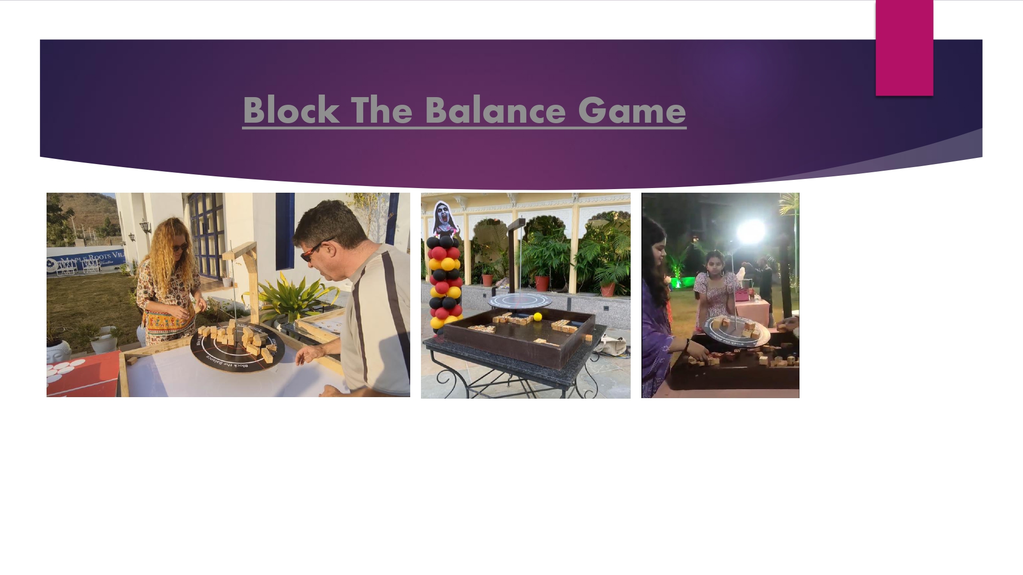 Block The Balance Game - wooden carnival game rental India - Ahmedabad Event Management